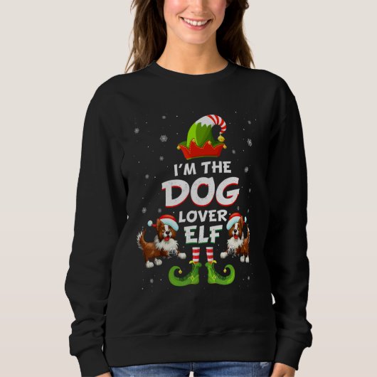 Border Collie Christmas I'm The Dog Elf スウェットシャツ (正面)
