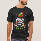 Border Collie Christmas I'm The Dog Elf Tシャツ (正面)