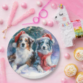 Border Collie Christmas Paper Plate ペーパープレート (パーティー)