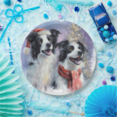 Border Collie Christmas Paper Plate ペーパープレート (パーティー)