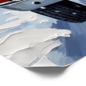 Border Collie Christmas Red Truck Holiday ポスター (コーナー)