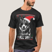 Border Collie Christmas Tシャツ (正面)