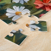 Border Collie Clover Meadow Art ジグソーパズル (側面)