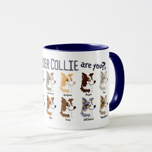 Border Collie colors - Mug マグカップ (正面右)