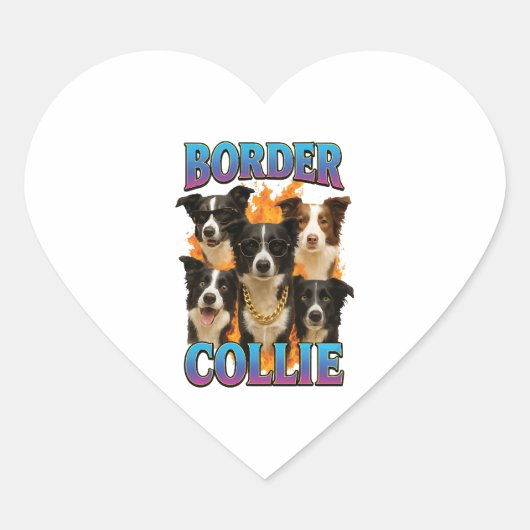 Border Collie Copy ハートシール (正面)