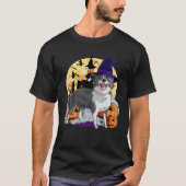 Border Collie Cute Dog Halloween Witch Pumpkin Tシャツ (正面)