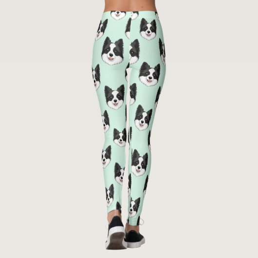 Border Collie Cute Dog Lover Pattern レギンス (裏面)