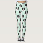 Border Collie Cute Dog Lover Pattern レギンス (正面)