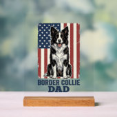 Border Collie Dad Patriotic Vintage Dog Shirt Desi アクリルサイン (ニュートラル)