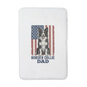 Border Collie Dad Patriotic Vintage Dog Shirt Desi バスマット (正面縦)