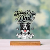 Border Collie Dad Vintage Engraving Dog Shirt Desi アクリルサイン (ニュートラル)