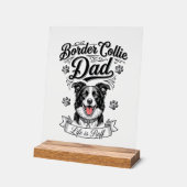 Border Collie Dad Vintage Engraving Dog Shirt Desi アクリルサイン (傾斜)