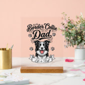 Border Collie Dad Vintage Engraving Dog Shirt Desi アクリルサイン (ウェディング)