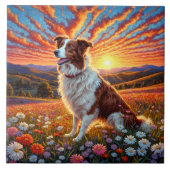 Border Collie Dog タイル (正面)