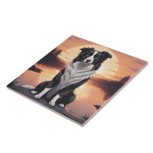 Border Collie Dog タイル (側面)