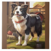 Border Collie Dog タイル (正面)