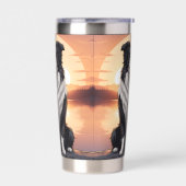 Border Collie Dog 保温保冷タンブラー (左面)