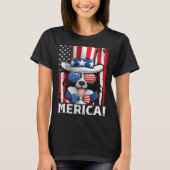 Border Collie Dog Apparel American Flag Patriotic  Tシャツ (正面)