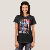 Border Collie Dog Apparel American Flag Patriotic Tシャツ (正面フル)