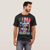 Border Collie Dog Apparel American Flag Patriotic  Tシャツ (正面フル)