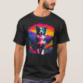 Border Collie Dog Artist Tシャツ (正面)