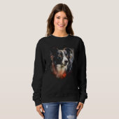 Border Collie Dog Australian Shepherd Graffiti Art スウェットシャツ (正面フル)