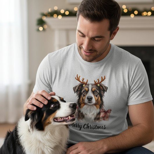 Border Collie dog - Border Reindeer Tシャツ