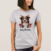 Border Collie dog - Border Reindeer Tシャツ (正面)