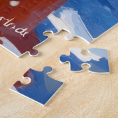 Border Collie Dog Christmas Snow Agility Fun ジグソーパズル (側面)