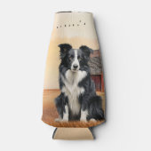 Border Collie Dog Country Western Red Barn ボトルクーラー (正面)
