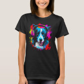 Border Collie Dog DJ Festival Tシャツ (正面)
