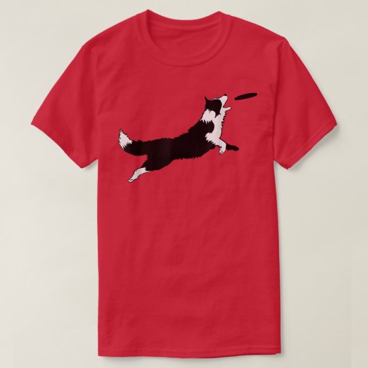 Border Collie  Dog Fetch Frisbee Dog Lover Gift  Tシャツ (デザイン正面)
