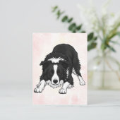 Border Collie Dog Greeting Card ポストカード (スタンド正面)