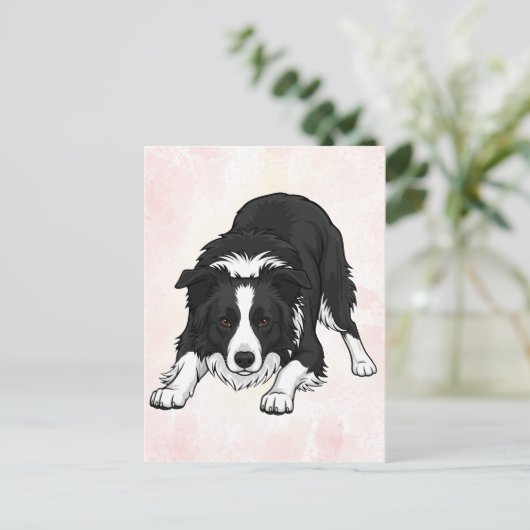 Border Collie Dog Greeting Card ポストカード (スタンド正面)