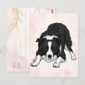 Border Collie Dog Greeting Card ポストカード (正面/裏面)