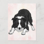 Border Collie Dog Greeting Card ポストカード (正面)