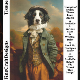 Border Collie Dog In Autumn/Fall DV9R デコパージュ 薄葉紙