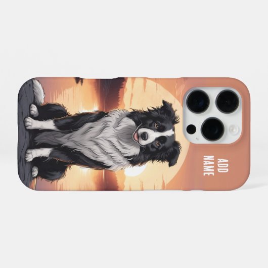 Border Collie Dog iPhoneケース (裏面横)