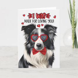 Border Collie Dog Made for Loving You Valentine シーズンカード
