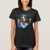 Border Collie Dog Mountains Tシャツ (正面)