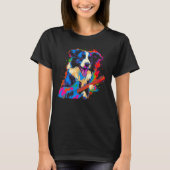 Border Collie Dog Music Tシャツ (正面)