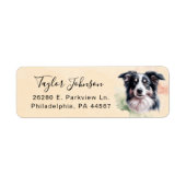 Border Collie Dog Return Address Label ラベル (正面)