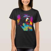 Border Collie Dog Sunglasses Party Tシャツ (正面)