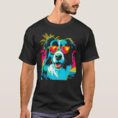 Border Collie Dog Sunglasses Tシャツ (正面)