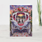 Border Collie Dog Valentine's Day カード (正面)