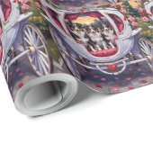 Border Collie Dog Valentine's Day ラッピングペーパー (ロールコーナー)