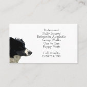 Border Collie Dog Walking/ Groomer Business Card 名刺 (裏面)
