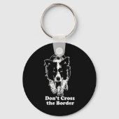 Border Collie Dont Cross The Border  キーホルダー (正面)