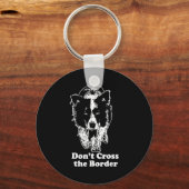Border Collie Dont Cross The Border  キーホルダー (正面)