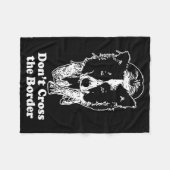 Border Collie Dont Cross The Border  フリースブランケット (正面(横))